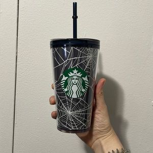Starbucks Halloween Spiderweb Glow in the Dark Grande Cold Cup